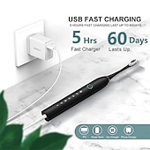 cheap Personal Protection-Electric Toothbrush with 8 Brush Heads Smart 6-Speed Timer IPX7 Waterproof Travel Rechargeable Power Toothbrush with Timer for Women Men