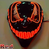 cheap Hallowen Prop Lighting-Mask Halloween LED Light Up Mask for Adults Kids Dark and Evil Glowing Eyes Neon Mask with 3 Lighting Modes EL Wire - Ideal Gift for Men Women Halloween Costume Party