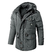 economico Piumini-Per uomo Giacca trapuntata Vello All&#039;aperto Tenere al caldo Giacca invernale Cappotto Campeggio / Escursionismo / Speleologia Grigio scuro Nero Blu Marrone Verde