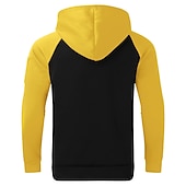 billiga bashuvtröjor för män-Herr Huvtröja Svart Gul Rubinrött Blå Orange Huva Färgblock Sport &amp; Utomhus Dagligen Helgdag Streetwear Häftig Ledigt Vår &amp; Höst Kläder Pull Tröjor