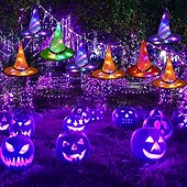billiga Nyheter-1 st halloween led häxhatt glödande häxhatt halloween kostym rekvisita utomhus träd hängande prydnadsföremål