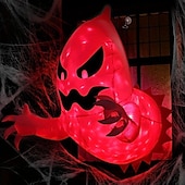 cheap Halloween Lights-Halloween Inflatables Decorations Outdoor Lighted Ghost Broke Out From Window With Rotating Fire Flame Lights Blow Up Scary Halloween Decorations Party Outside Indoor Yard Garden Lawn Decor