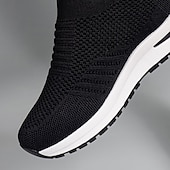 billiga Damsneakers-vita slip-on stickade sneakers för kvinnor - lätta och andas för vardagskomfort, perfekta för promenader, gym och avslappnade utflykter