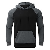 billiga bashuvtröjor för män-Herr Huvtröja Svart Gul Rubinrött Blå Orange Huva Färgblock Sport &amp; Utomhus Dagligen Helgdag Streetwear Häftig Ledigt Vår &amp; Höst Kläder Pull Tröjor