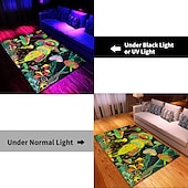 preiswerte Blacklight Teppiche-Fantasy-Pilz-Schwarzlicht-Teppich, Bodenmatte, UV-reaktiver, im Dunkeln leuchtender Teppich, großer rutschfester Teppich für Raumdekoration