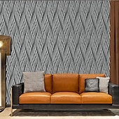 abordables Papiers peints-papiers peints cool papier peint texturé peinture murale 3d bande verticale non auto-adhésif pour la décoration de la maison papier peint imperméable 950x53cm/374&quot;x20.87&quot; gris or jaune