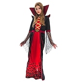 levne Krvaví upíři-Čerodějnice Upír Filmové a TV kostýmy Valpuržina noc Cosplay kostým Kostým na Večírek Maškarní Dětské Dívčí Úbory cosplay Výkon Párty předvečer Všech svatých Plesová maškaráda Jednoduchý karnevalov