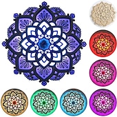 economico Luci decorative-mandala luce notturna lampada decorativa in legno sala yoga luce notturna a led multistrato taglio laser intagliato luce decorazione della parete per la casa soggiorno camera da letto ornamento 1pc