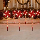 Недорогие уличные рождественские огни-Рождественские солнечные леденцовые дорожные ог lights 80 LED 4 в 1 для улицы 25 дюймов 8 режимов освещения подсвеченные мятные трости рождественские украшения водонепроницаемый подключаемый