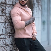tanie podstawowe bluzy męskie-Męskie Rozpinana bluza z kapturem Bluza z zamkiem Rumiany róż Niebieski Szary Kaptur Równina Zapiąć na zamek błyskawiczny Sport i turystyka Codzienny Święto Poliester Moda miejska Nowoczesne Codzienny