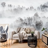 זול טפט-טפטים מגניבים טבע טפט קיר ציור קיר שחור ולבן קילוף ודבק נשלף pvc/ויניל חומר הדבקה עצמית/דבק חובה ציור קיר עיצוב קיר לחדר שינה בסלון