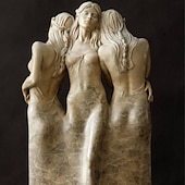cheap Statues-Three Goddess Embracing Statue, Handmade Resin Goddess Figurine Decor, Modern Statue for Home Living Room Office Decor, for Women