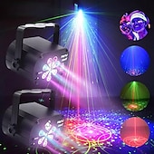 cheap Projector Lamp&amp;Laser Projector-New USB LED Stage Light Laser Projector Disco Lamp with Voice Control Sound Party Lights for Home DJ Laser Show Party Lamp