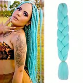 cheap Crochet Hair-Jumbo Braids Crochet Braids Hair Extension Three Tone Ombre Color Rainbow Jumbo Braiding For Twist Braiding Jumbo Box Braiding Hair 1pc/3pcs/5pcs