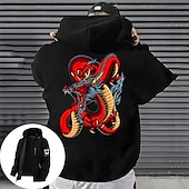 economico Felpe grafiche da uomo-Per uomo Pop art Animali Manica lunga Felpe Con cappuccio Streetwear Originale Sportivo Informale Primavera &amp; Autunno Rosso e nero Nero Abbigliamento progettista S M L XL XXL 3XL
