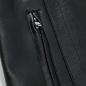 cheap Men&#039;s Jackets &amp; Coats-Male Faux Leather Jacket Transition Jacket Casual Daily Zipper All Seasons Pure Color Outdoor Standing Collar Faux Leather Black Jacket