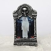 tanie Oświetlenie rekwizytów na Halloween-Halloween czaszka nagrobek lampa nawiedzony dom wystrój wystrój ogrodu domu lampka nocna rekwizyty na przyjęcia świecące oświetlenie led nagrobek
