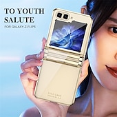 cheap Samsung Cases-Phone Case For Samsung Galaxy Z Flip 6 Z Flip 5 Z Flip 4 Z Flip 3 Back Cover Plating Full Body Protective Anti-Scratch PC
