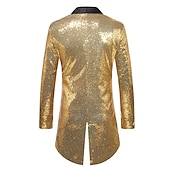 billige Topper-Retro / vintage 1980erne Jakke ملابس السهرة للرجال tailcoat Disk Paljetter Herre Halloween Karneval Maskerade Fest Fest / aften Stadie Voksne Frakk