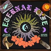 olcso Asztalterítők-tarot asztalterítő játékhoz, oltárterítő, boszorkánysági asztrológia dekoráció orákulumkártya pad tarot szőnyeg witcher dekor, parti ajándékok, parti ajándék dekoráció, parti kellékek varázsművészeti