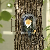 cheap Garden Sculptures&amp;Statues-Fairy Tale Playful Goblin Garden Resin Decoration Statue Decoration, Garden Weatherproof Garden Statue, Tree Window Resin Garden Statuette Garden Decoration