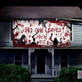 levne halloweenské nástěnné tapisérie-krvavý halloween banner- dlouhý halloween venkovní dekorace banner krvavá ruka pozadí party dekorace potřeby na zeď kancelář plot dvorek garáž pozadí halloween dekorace
