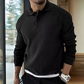 billige genser for menn-Herre Genser Pullover genser Riflet Strikke Avklipt Strikket Aftæpning Moderne Moderne Dagligdagstøy Ut på byen Klær Høst vinter Svart Brun M L XL