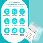 זול ציוד לציור, ציור ואמנות-מיני כיס מדפסת bluetooth תמונה תמונה hd תווית תלמיד נייר תרמי תלמיד שאלה שגויה מיני מדפסת ניידת ללמידה