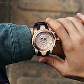 cheap Quartz Watches-Men&#039;s Quartz Watch Creative Skull Head Fashion Silicone Band Sport Analog Quartz Wristwatch Halloween Gift for Men