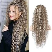 abordables Coletas-Correa Coletas Suave / Natural / Fácil vestidor Pelo sintético Pedazo de cabello La extensión del pelo Rizado 26 pulgadas Fiesta / Fiesta / Noche / Ropa Cotidiana