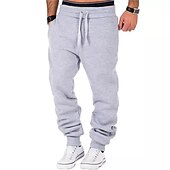 levne Tepláky-Pánské Tepláky Běžci Běžec Kalhoty Šňůrky Elastický pas Pevná barva Pohodlné Prodyšné Ležérní Denní Streetwear Sportovní Módní Černobílá Černá Lehce elastické