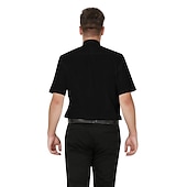 cheap Tops-Men&#039;s Priest Shirt Tab Collar Clergy Shirt Black White Short Sleeves Long Sleeves for Halloween Carnival