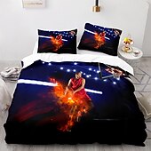 cheap Duvet Cover Sets-3Pcs/2Pcs Basketball Print Duvet Cover Set Bedding Sets Comforter Cover with Soft Lightweight Microfiber