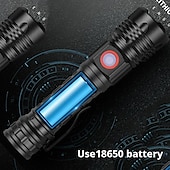 お買い得  戦術的な懐中電灯-強力な LED 懐中電灯ハイパワー 18650 usb 充電式ズーム釣りランタン 5 モード防水自転車ライト戦術的なトーチ