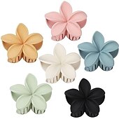 cheap Hair Styling Accessories-1PC Flower Claw Clips Hawaiian Hair Clips Plumeria Hair Clips Large Hair Claw Clips for Thick Hair 3.3 inch Medium Claw Clips for Thin Hair Strong Hold Nonslip Hair Clips Beach Hair Accessories for Women and Girls -Hawaii