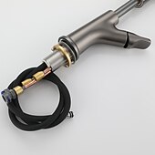 お買い得  スプレーを引き出す-浴室の蛇口引き出し式洗面器タップ、冷温ホース付きシングルハンドル容器タップ