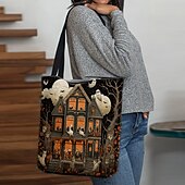 cheap Graphic Print Bags-Women&#039;s Tote Shoulder Bag Canvas Tote Bag Polyester Shopping Daily Print Large Capacity Foldable Lightweight 3D Rainbow