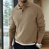 billige genser for menn-Herre Genser Pullover genser Riflet Strikke Avklipt Strikket Aftæpning Moderne Moderne Dagligdagstøy Ut på byen Klær Høst vinter Svart Brun M L XL