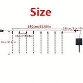 お買い得  ソーラーストリングライト-3M ストリングライト クリスマス流星群ライト LED 2835 SMD 1セット 温白色 ホワイト ブルー 流星群ライト ソーラー駆動 屋外 ホリデー 12 V