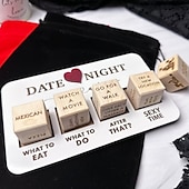 preiswerte Hochzeitsdekorationen-Datum Nacht Würfel nach dunkler Ausgabe | Geschenk zum 5. Jahrestag | Paargeschenk | Hochzeits- oder Verlobungsgeschenk, Valentinstagsgeschenk
