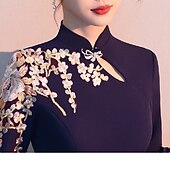 cheap Floor Length-A-Line Mother of the Bride Dress Elegant Simple High Neck Floor Length Stretch Fabric Long Sleeve with Pleats Appliques 2025 free custom size