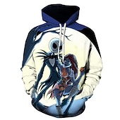 levne Vtipné vánoční mikiny a mikiny-předvečer Všech svatých Kostlivec Kapuce Pullover Vtipná vánoční mikina s kapucí Tisk 3D Přední kapsa Grafika Pro Pro páry Pánské Dámské Dospělé předvečer Všech svatých Karneval Plesová maškaráda 3D