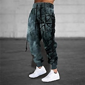 economico Pantaloni della tuta-Per uomo Pantaloni della tuta Pareggiatore Pantaloni A cordoncino Vita elastica Stampa 3D Stampe astratte Comfort Sportivo Informale Giornaliero Misto cotone Streetwear Originale Blu Cachi Media