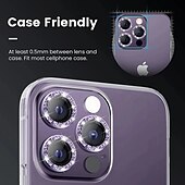 olcso iPhone-képernyővédők-1 készlet Kamera lencsevédő Kompatibilitás Apple iPhone 16 iPhone 15 Pro Max Plus iPhone 14 13 12 11 Pro Max Mini SE X XR XS Max 8 7 Plus Edzett üveg 9H erősség Anti-ujjlenyomat Nagyfelbontású (HD