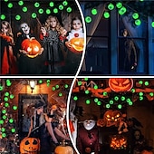 cheap Halloween Lights-Halloween Eyeball Atmosphere Led String Lights 3M 20Leds Halloween Decoration Green Lights AA Battery Power For Party Horror Lighting