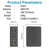 abordables Periféricos de ordenador-Cargador multiusb de 300w, estación de carga rápida USB de 60 puertos, cargador portátil universal para iphone 15, samsung, xiaomi, ipad, tablet