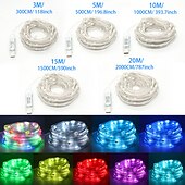ieftine Alimentare USB-bandă de lumină led rgb magic culoare aplicație control șir de lumină magică șir de lumină cu led piele șir de lumină decorativă de Crăciun pentru camera de familie sufragerie decor în aer liber