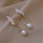 economico Orecchini-Per donna Perle Orecchini a goccia Gioiellerie Classico Prezioso Moda Semplice Orecchini Gioielli Bianco Per Matrimonio Feste 1 paio