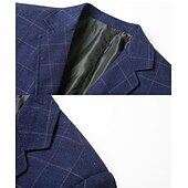 levne Pánské blejzry-Pánské Promoce Koktejlové oblečení Blejzr Obchod Formální večer Klasické &amp; nadčasové Jaro Podzim Polyester Pléd Kostkovaný Formální styl Svatba Jednořadové sako s dvěma knoflíky Blejzr Čern