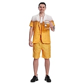 levne Vtipný kostým-Karneval Pivo Oktoberfest Kostým Obleky a blejzry Tričko s krátkým rukávem Oktoberfest / pivo němčina Mnichov Louky Pánské Tradiční Styl Tkanina Vrchní deska Kraťasy